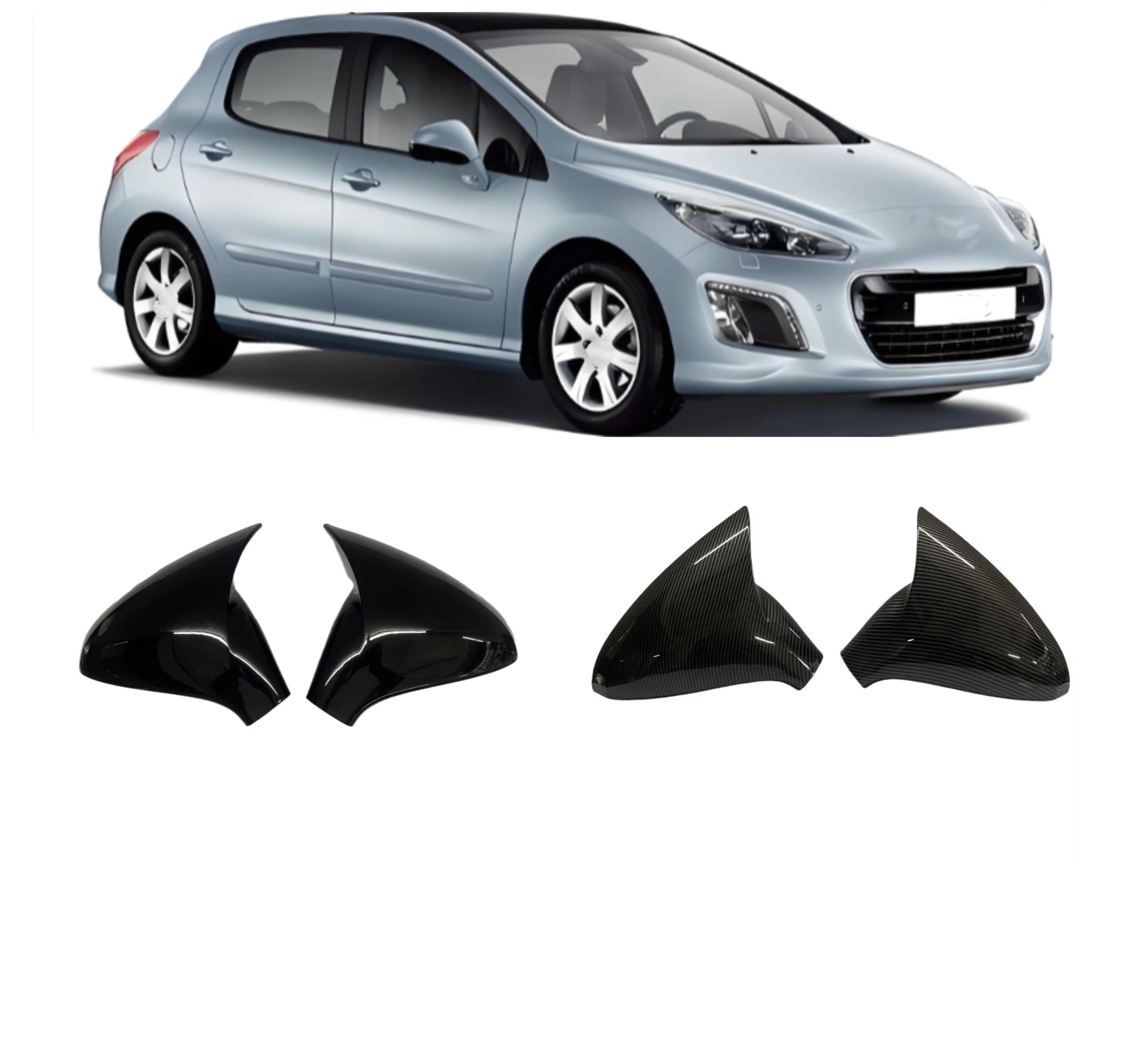 

Car Sticker Rearview Side Mirror Cover Fit For Peugeot 207 2006-2014 308 2006-2013 Exterior Case Trim Shell Housing Carbon