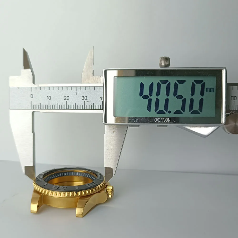 Caja de 40,5mm N H35 caja de cristal de zafiro GMT negra con anillo de sellado resistente al agua adecuada para caja de movimiento NH34 NH35 NH36 correa de 20mm