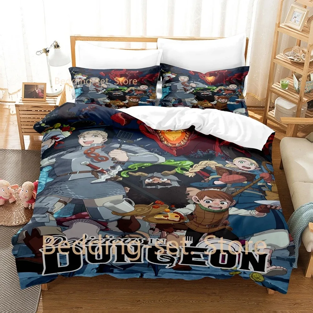 

Delicious in Dungeon Bedding Set Single Twin Full Queen King Size Bed Set Adult Kid Bedroom Duvet cover Sets Anime Bed Sheet Set