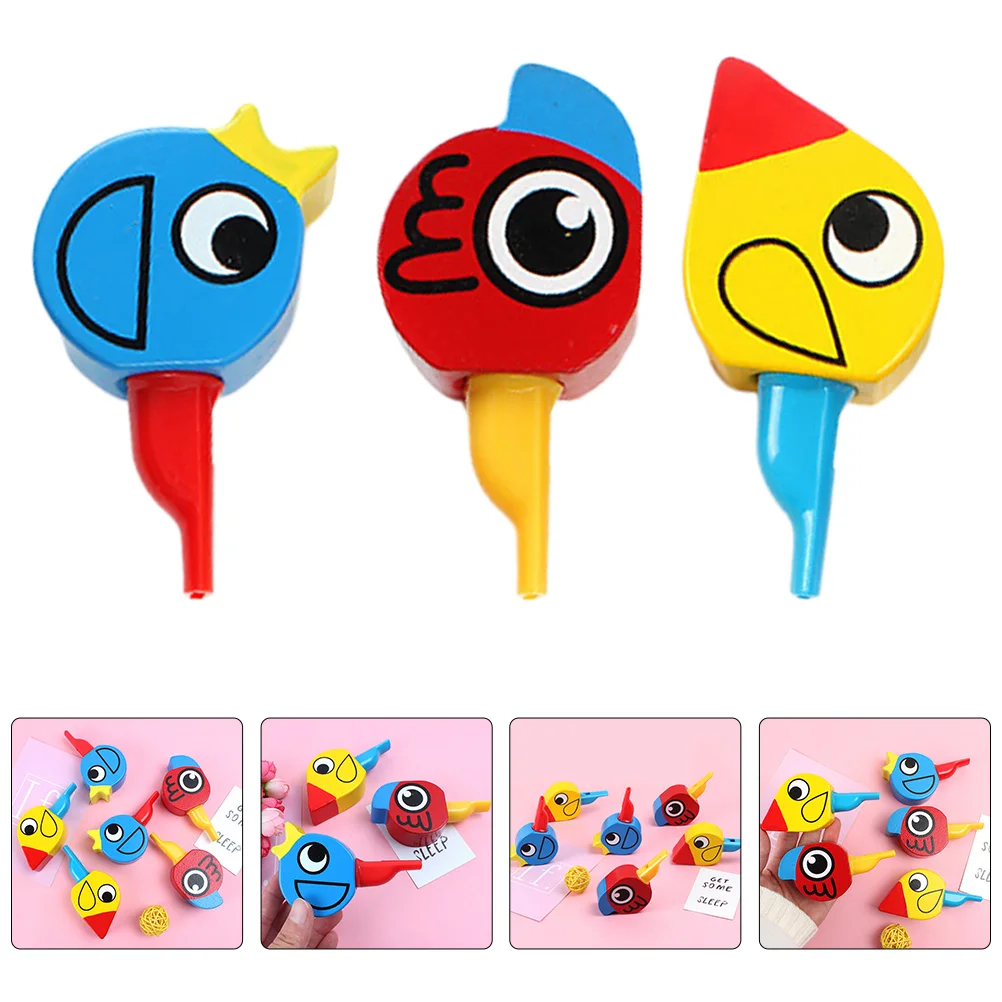 

3pcs Wooden Whistle Bird Shape Cartoon For Kids Baby Educational Musical Instrument Nursery School Teaching Aid Whistle Wooden