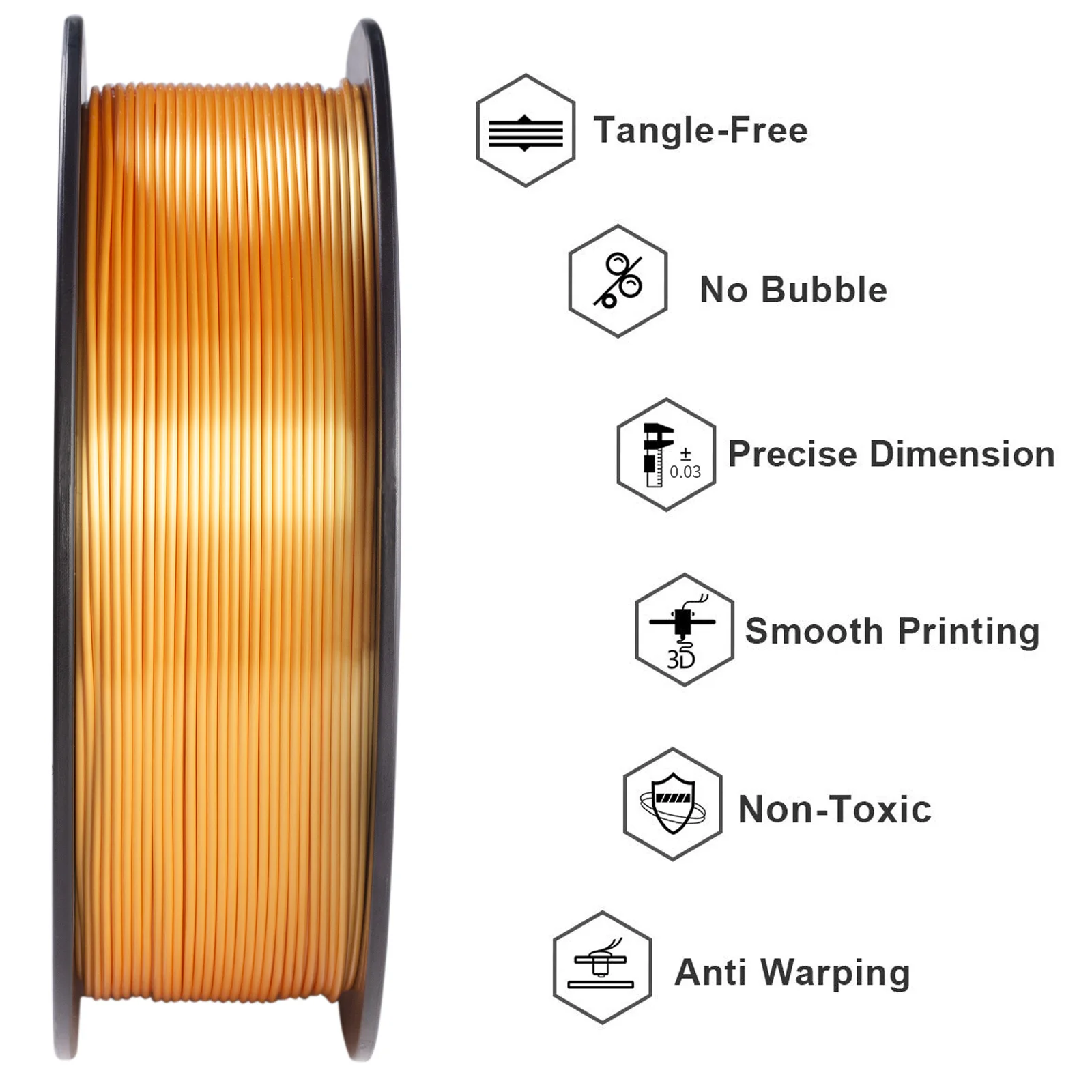 GEEETECH 3d Silk PLA Filament muslimb Spool Wire per materiale stampante 3D, sicurezza, confezionamento sottovuoto, colore speciale, senza bolle