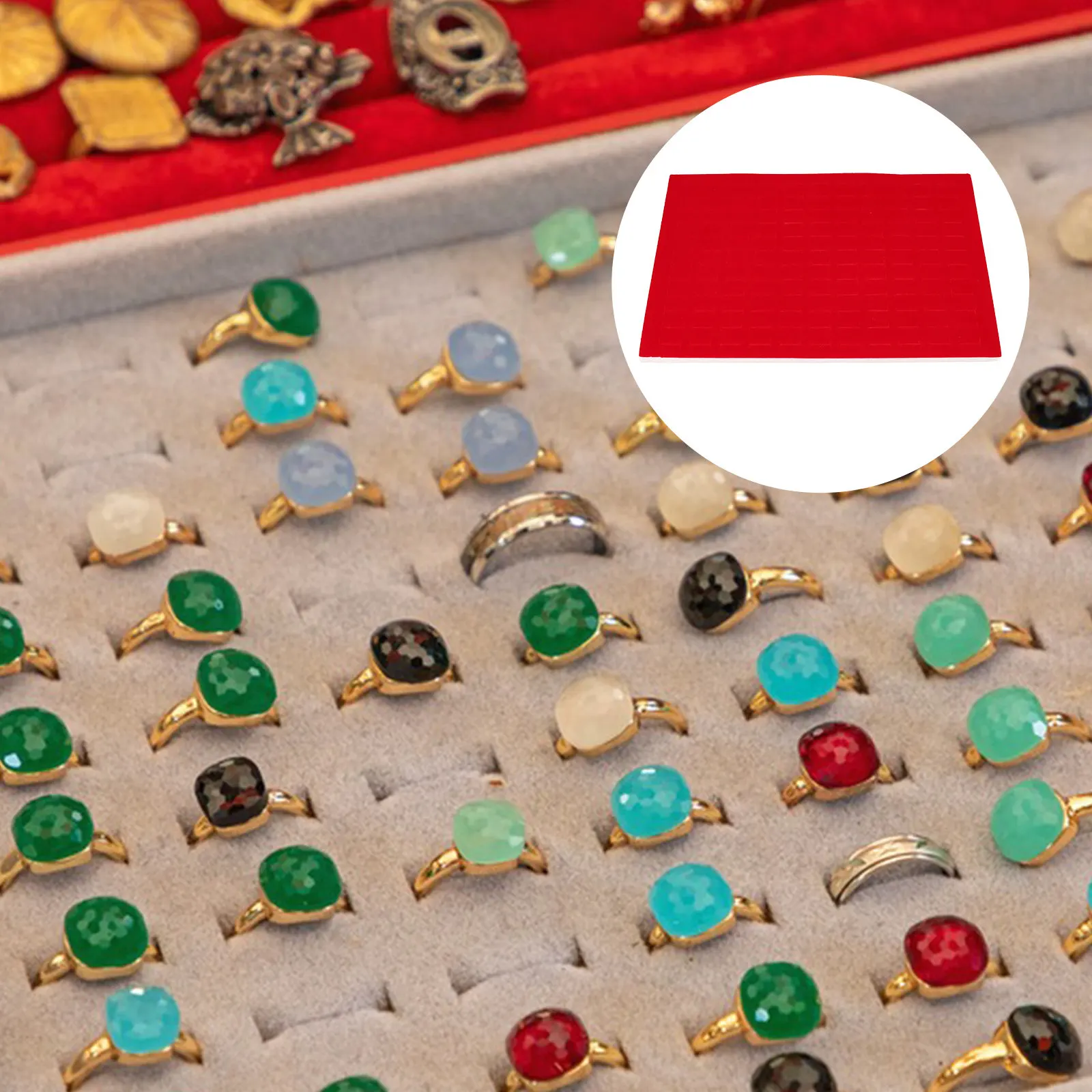 

Ring Earring Jewelry Box Insert Soft Sponge Pad Organizer Display Tray Storage Protector Rock Collection Display Case