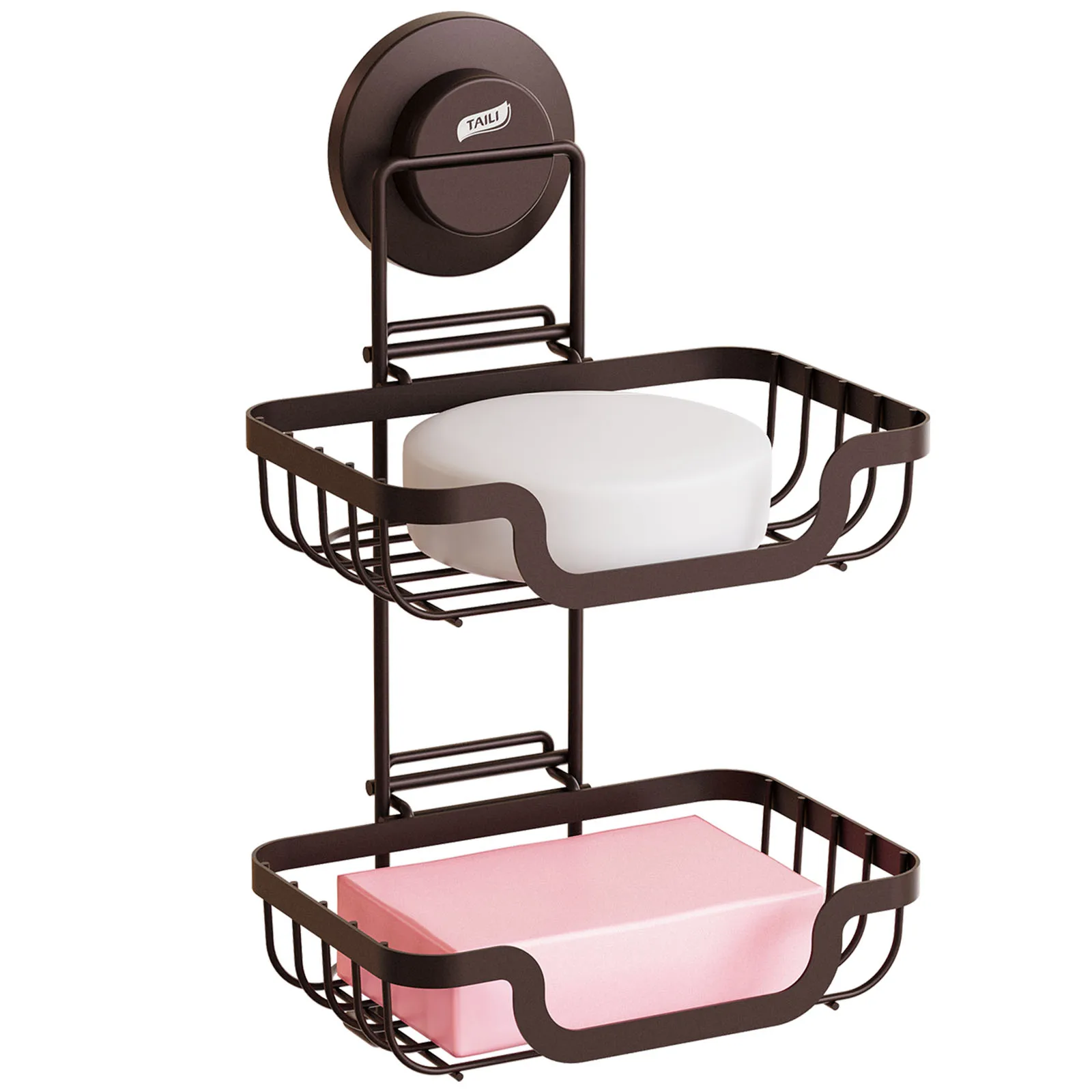 

TAILI Double Layer Soap Rack Wall Mounted Soap Holder Stainless Steel Soap Sponge Dish Bathroom Accessories Soap Dishes