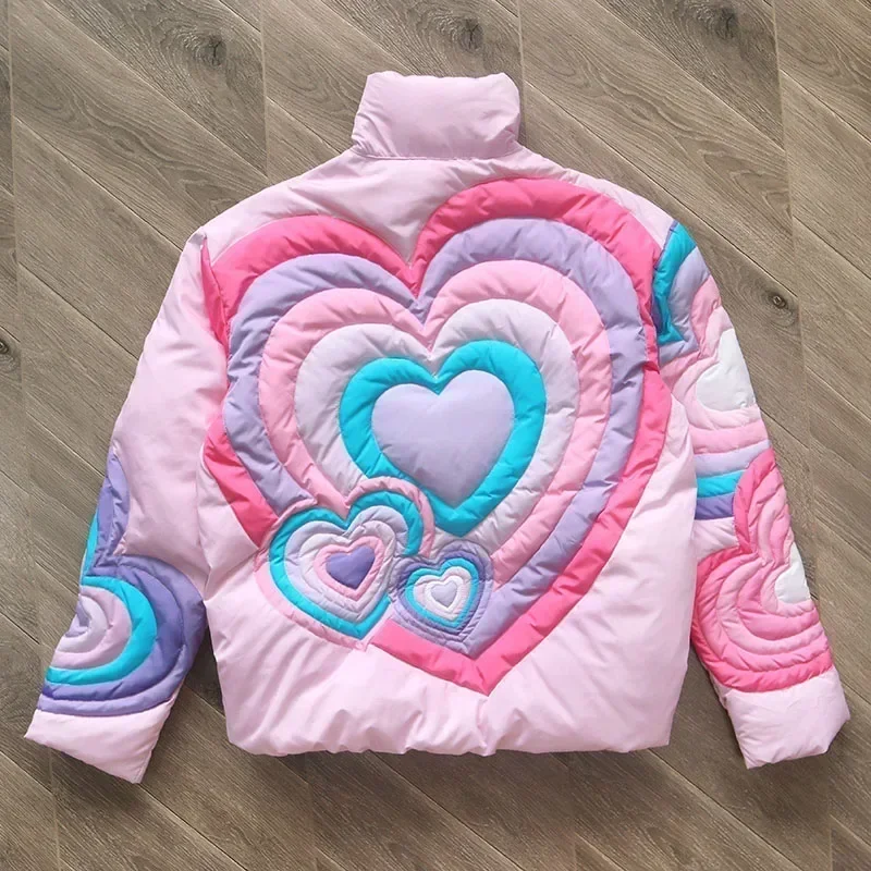 ERL Down Jackets Men Women 1:1 Best Quality Thicken Keep Warm Down Heart Patchwork PUFFER JACK Parkas Coats