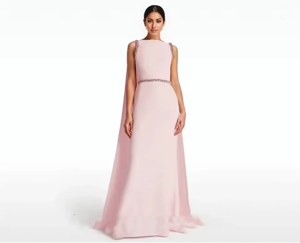 ชุดราตรีทรงเมอร์เมดแบบอาหรับสมัยใหม่ประดับคริสตัล  สามารถสั่งตัดได้  ชุดออกงานทางการ  ชุดพรอมผ่าข้าง  ชุดสำหรับงานปาร์ตี้  ชุดเจ้าสาว