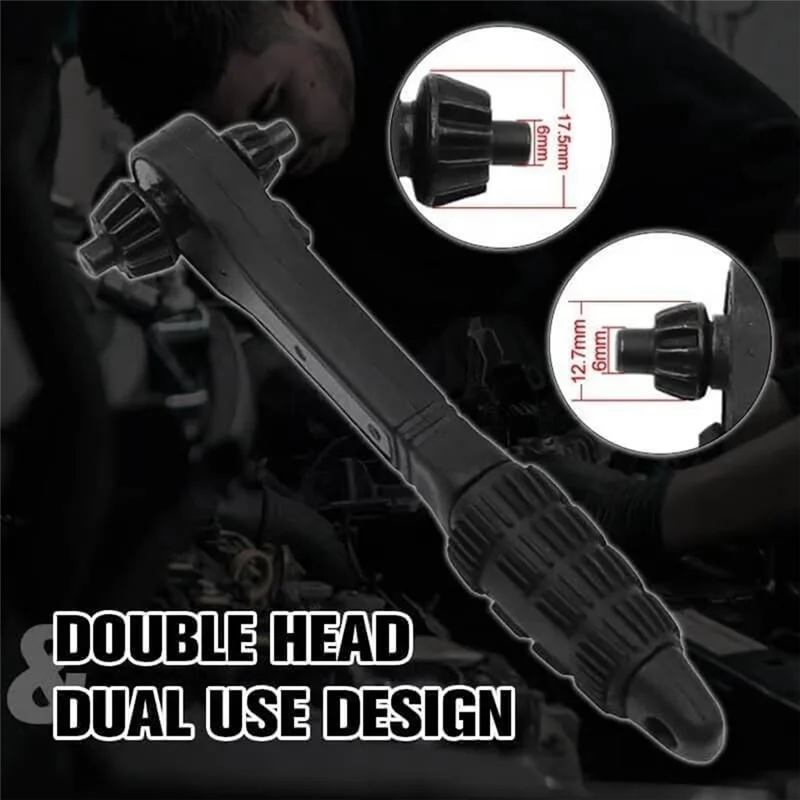 

A82I-2 In 1 Drill Chuck Ratchet Spanner, 2-In-1 Ratchet Drill Chuck Key Wrench, 4PCS Iron Drill Wrench, 2 Pack