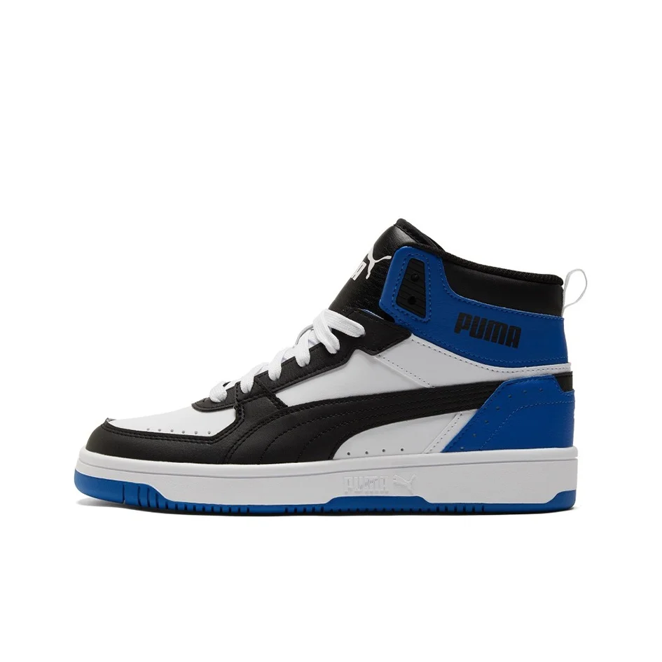 PUMA Rebound Joy Skateboard Shoes Unisex Mid Top White/Black/Blue 374765-10