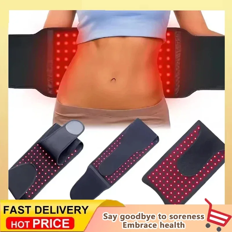 

Пояс для терапии красным светом, 120 светодиодов для релаксации кровообращения, облегчения боли, обогрева и ухода за талией, новинка 2020 г.