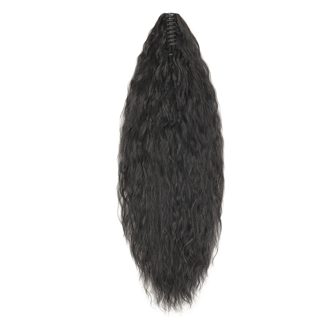 24 Zoll verworrener lockiger Pferdeschwanz, weiche synthetische Haarverlängerung, Kordelzug, Pferdeschwanz-Haarteile, schwarzer Clip-in-Pferdeschwanz für Frauen – Detail 22