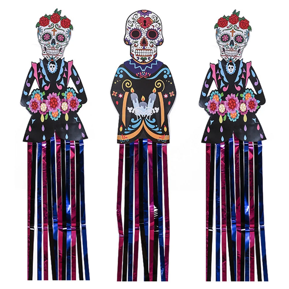 Mexican Day Of The Dead Keleton Ghost Couple Halloween Porch Decor Outdoor Hanging Sign S Festival Party Supplies Decoration