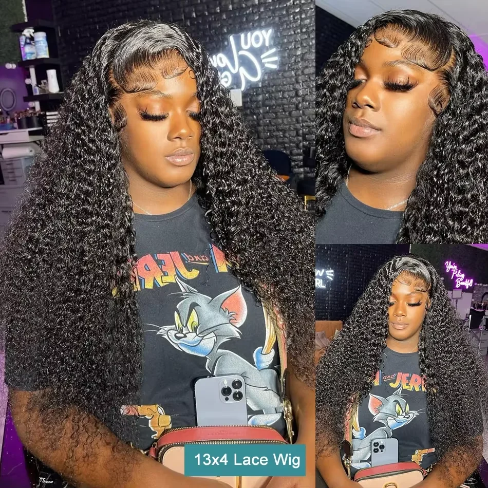 Curly Wigs 30 40 Inch Deep Wave Wigs Human Hair 13x4 13x6 Hd Lace Frontal Wigs 250 Density Water Wave Human Hair Wig  For Women image 4