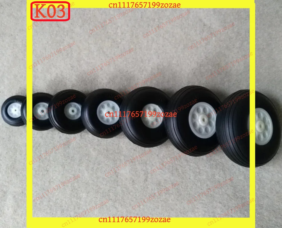 K03 1Pcs PU Rubber Wheel 25-76mm for RC Airplane Model DIY Robot Tires, Replacement Parts