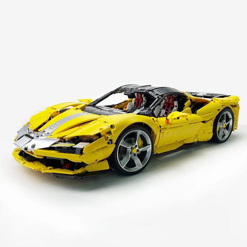 MOC Technical Yellow SF90 Speed Sports Car Custom Vehicle Model Building Blocks Bricks DIY Toys Assembly Birthday Gifts For Kids