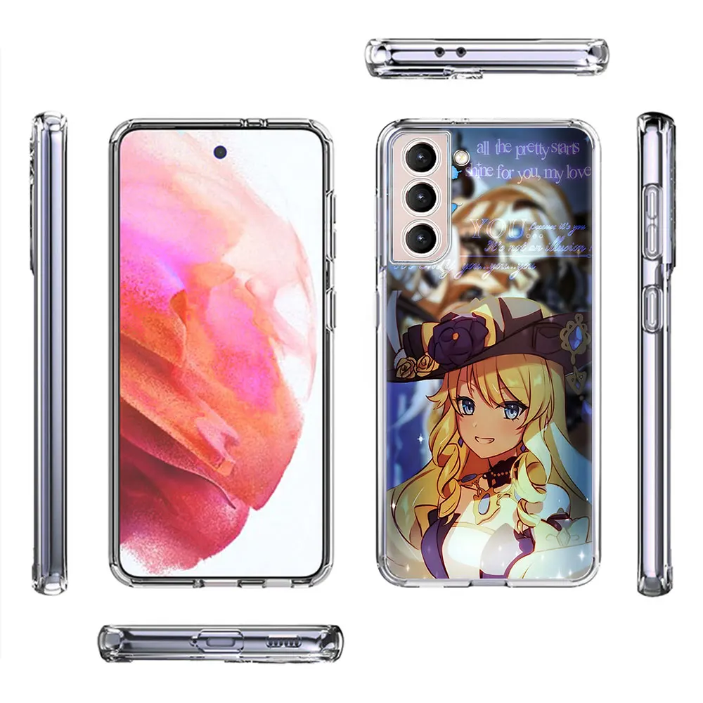 Navia Genshin Impact Case for Samsung Galaxy S23 S22 S24 Ultra Phone Cover S20 S21 FE S10e S9 Plus S8 S10 Lite 2020 Clear Soft