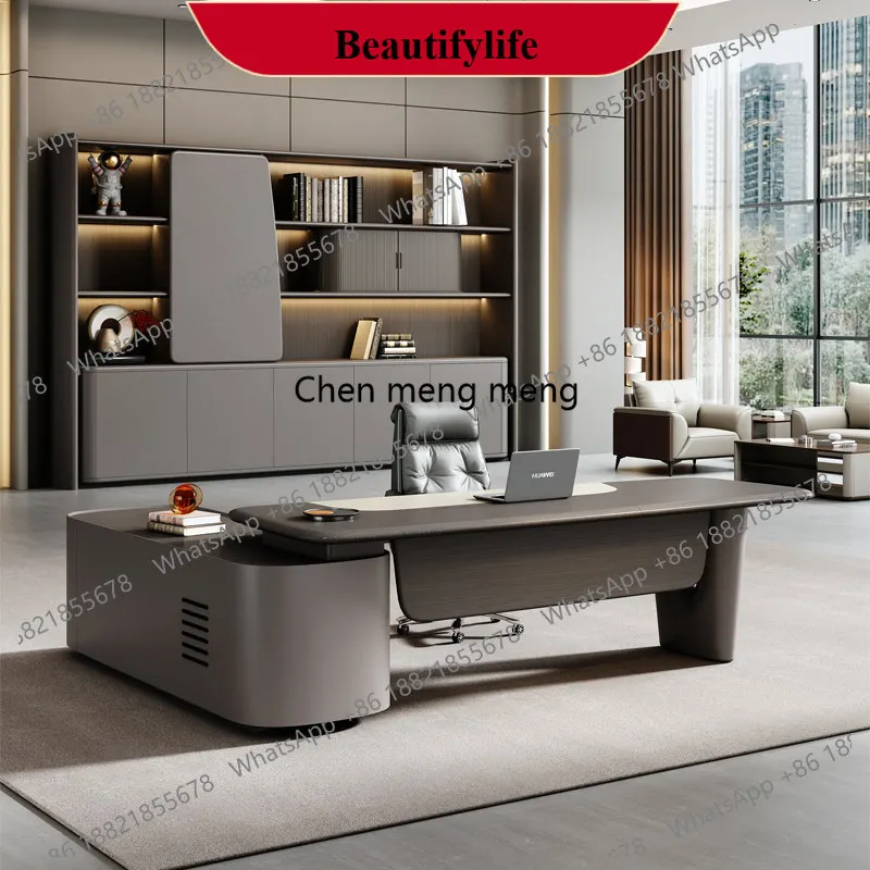 d178 Light luxury senior sense President's table Leadership office Simple modern class table and chair combination