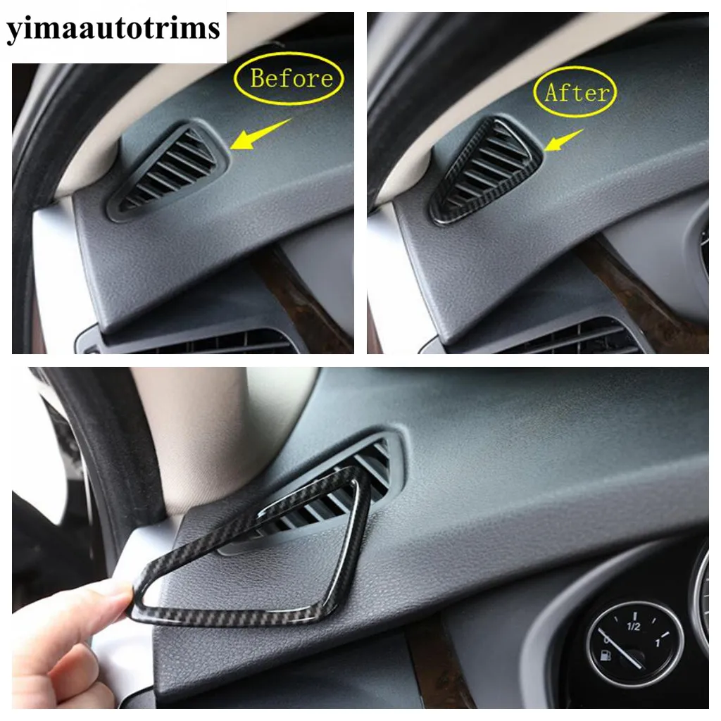 

Car Dashboard Air Conditioning AC Outlet Vent Frame Cover Trim Carbon Fiber Look / Matte Accessories For BMW X5 F15 2014 - 2019