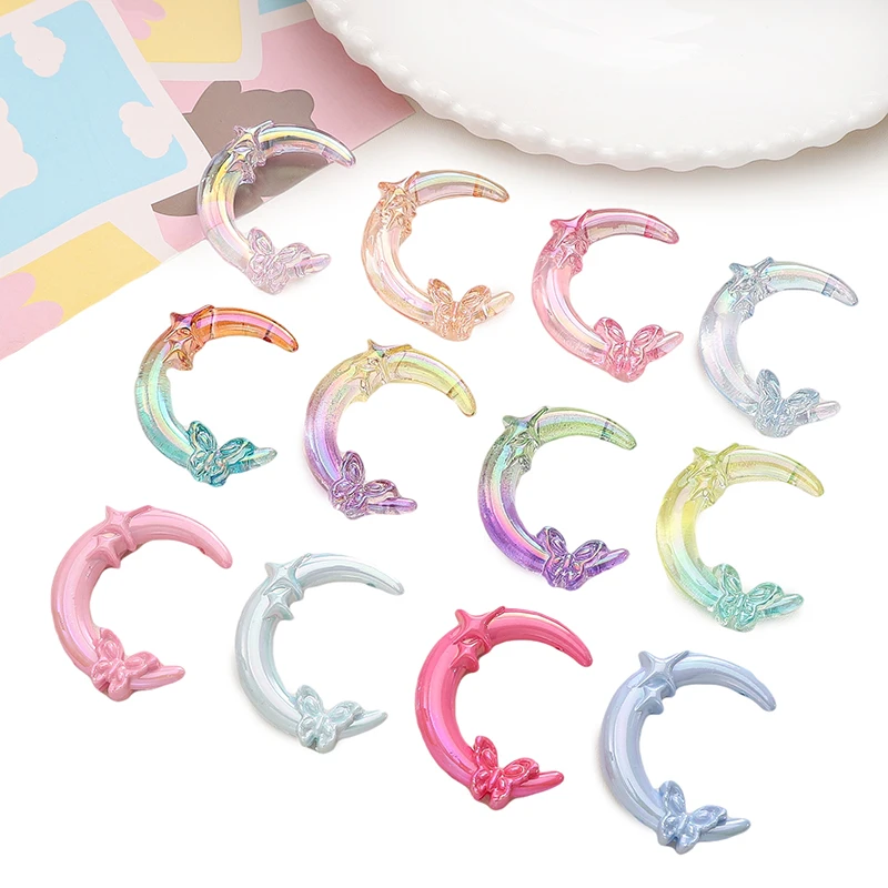 1-5pcs 매화 꽃 나비 스타 문 아크릴 비즈 쥬얼리에 대 한 혼합 된 색상 느슨한 스페이서 비즈 DIY 전화 체인 결과 만들기