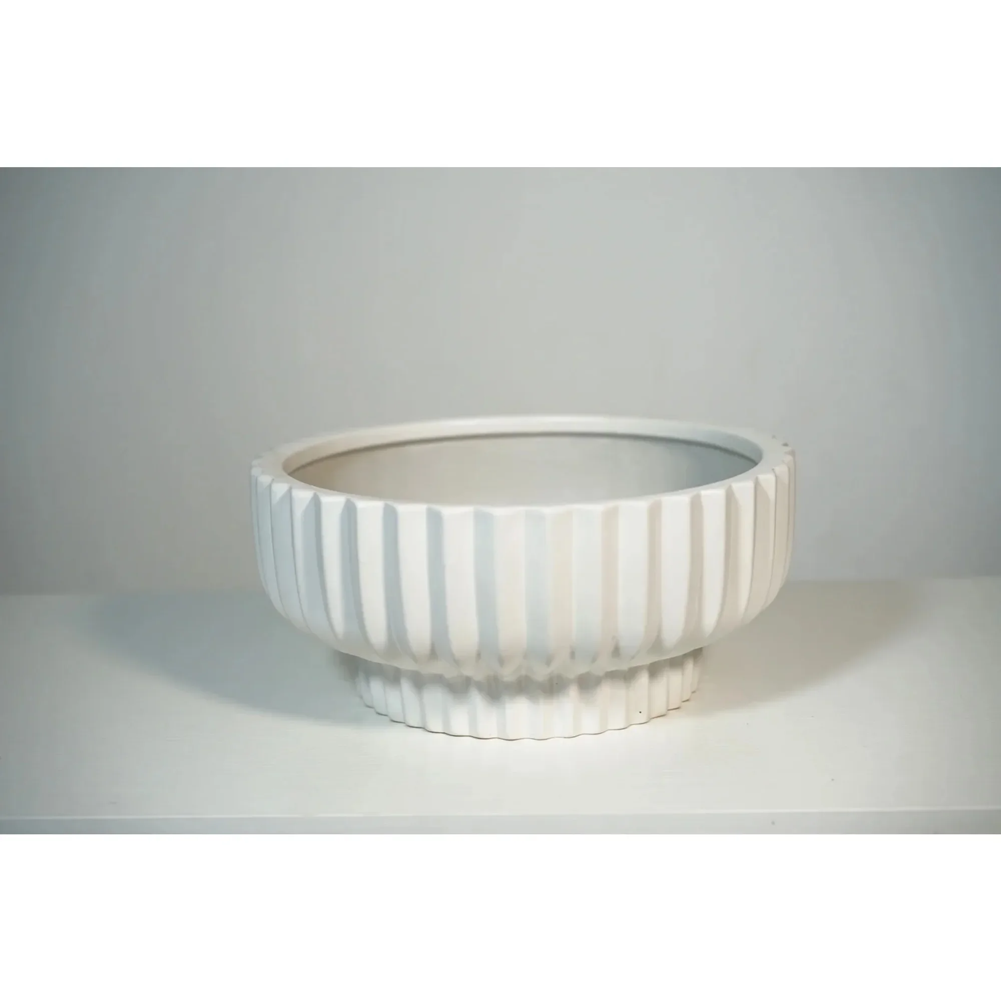 Better Homes & Gardens Macetero Redondo de Cerámica Fischer Blanco, 12 дюймов