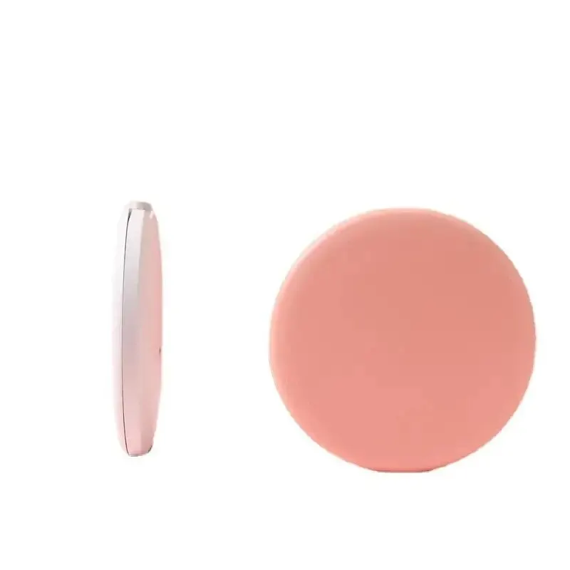 Espejo de bolsillo compacto de maquillaje plegable de 2 lados para mujer, Mini espejo personalizado con luz LED pequeña, efecto luminoso cosmético, rosa y blanco