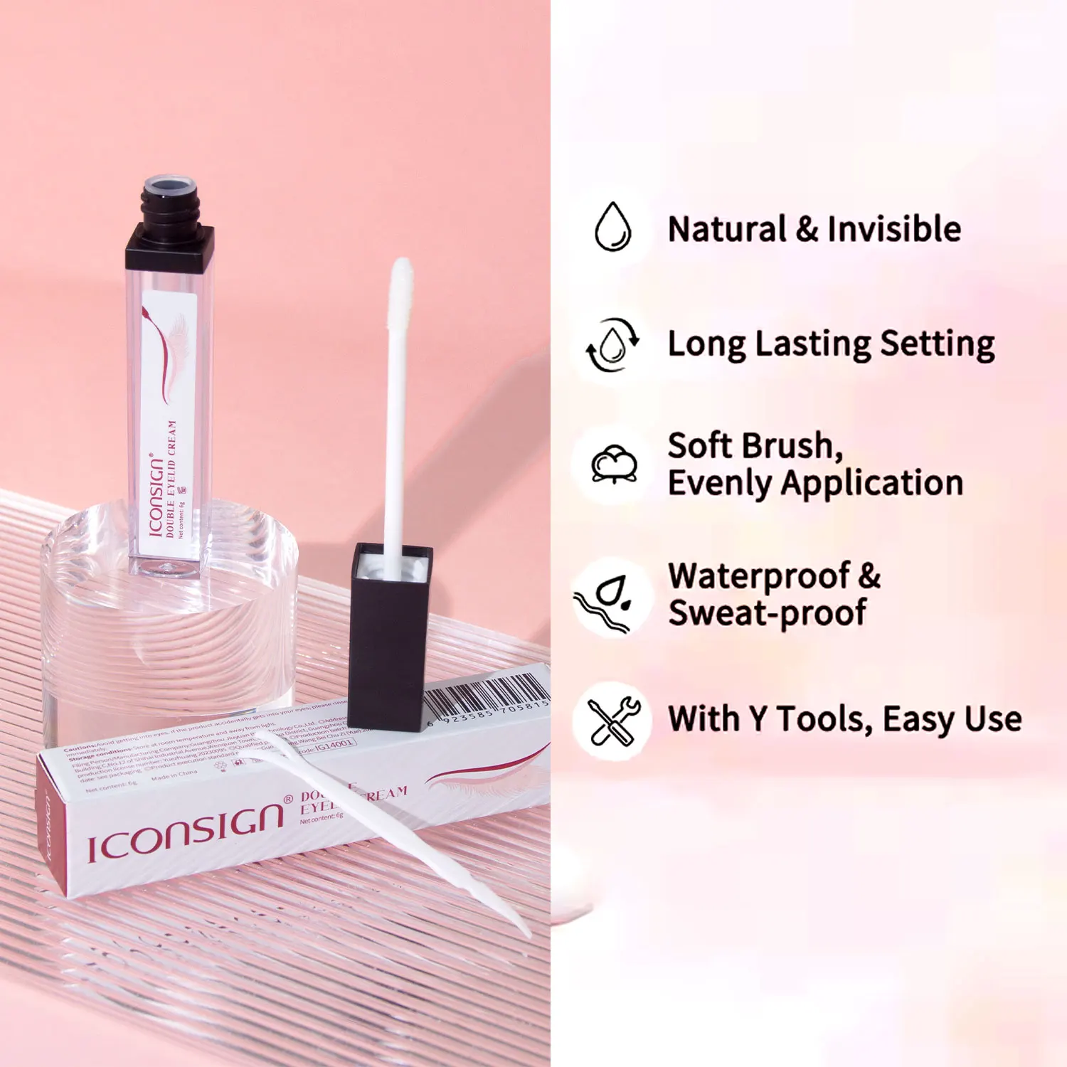 Iconsign novo creme de pálpebra dupla profissional conveniente pálpebra dupla invisível natureza moldar beleza maquiagem ferramentas