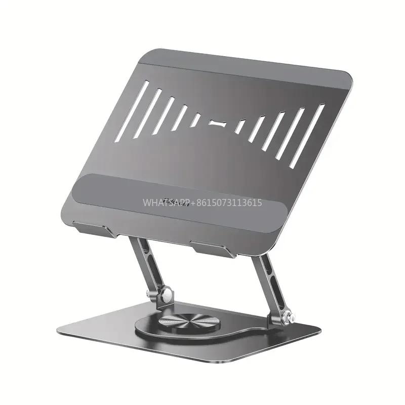 Adjustable Height 360° Rotating Base Laptop Stand Compatible with Devices 25.4cm-43.94cm for Home Office Desks