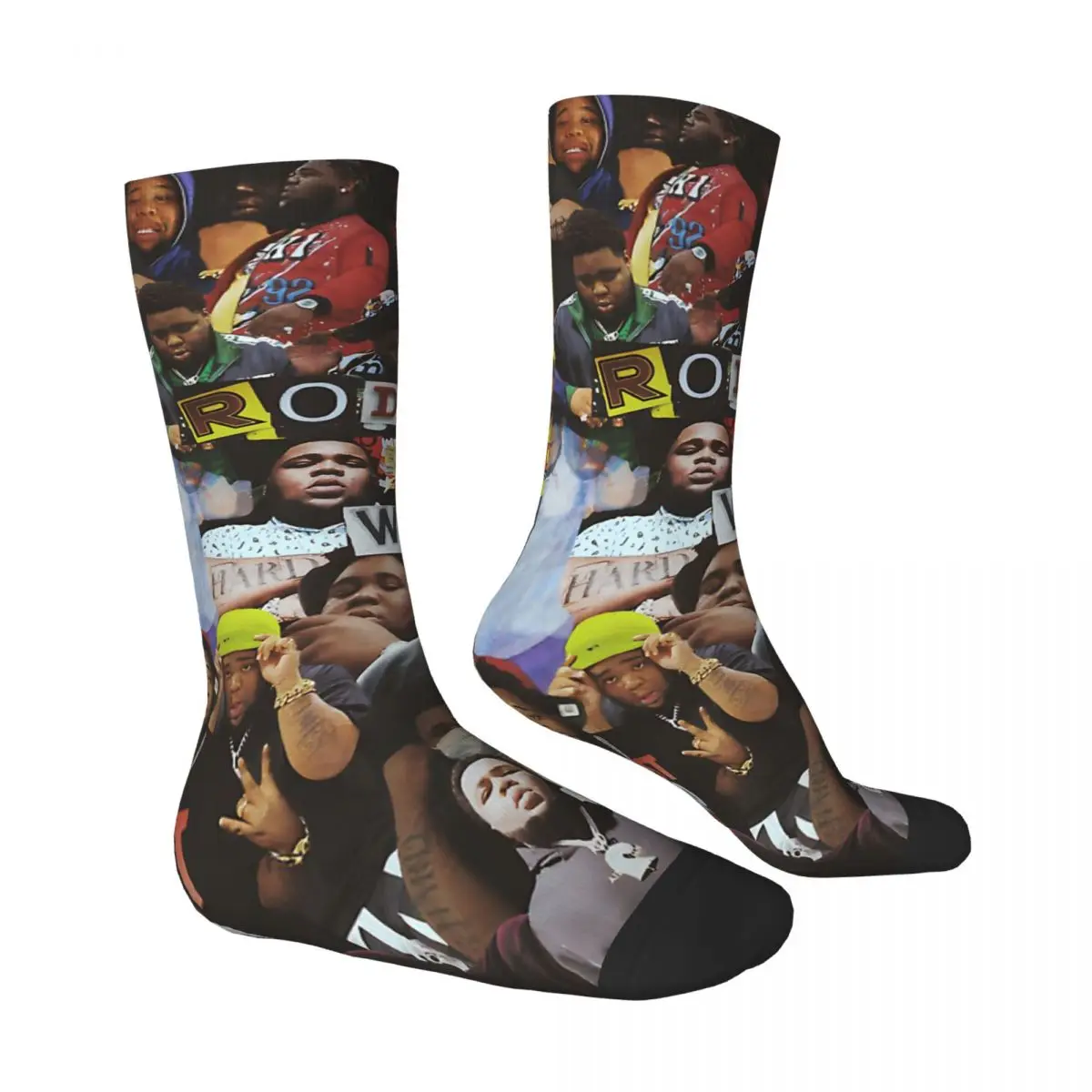 Fun retro Rod Wave Collage Men Women Socks Outdoor Novelty Spring Summer Autumn Winter Stockings Gift