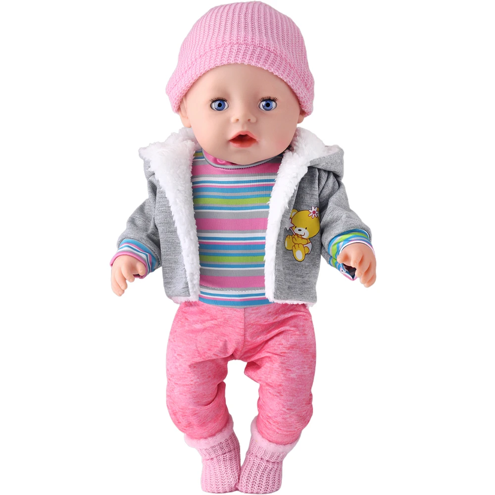 Roupas de bonecas reborn, 43 cm, terno casual, boneca americana, 18 espaços, meninas, ursos e geração, bonecas, jumpers, macacão, roupas, calças