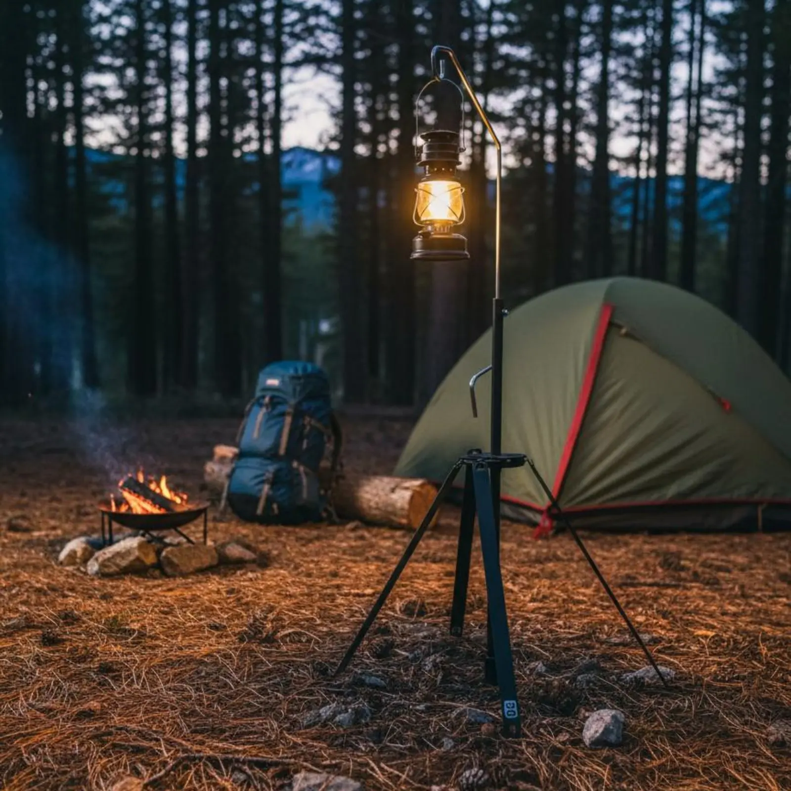 Tripod Lantern Stand Foldable Folding Lantern Stand Portable Camping Lamp Holder Small Design Foldable Camping Lamp Post - view 5