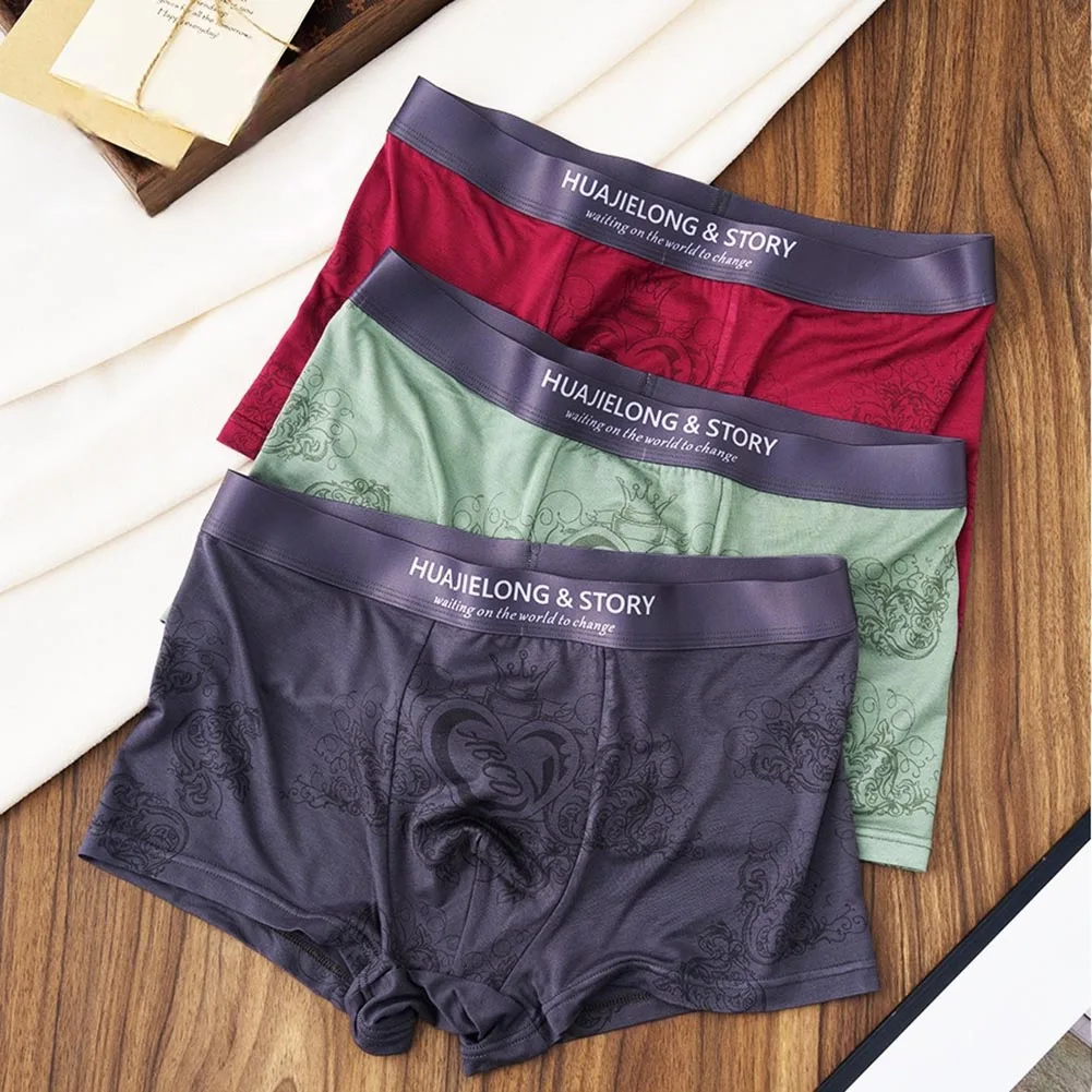 

1pc Men Printing Boxers Briefs U Shape Pouch Breathable Underpants Underwear Lightweight Comfort L-3XL Large Size Boxers Shorts