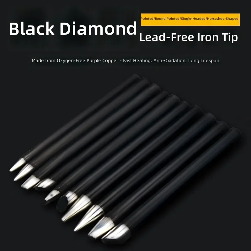 for B-Tip Black Diamond Soldering Iron Head 30W 40W 60W Round Tip External Thermal Welding Tip One-Word Electric Soldering