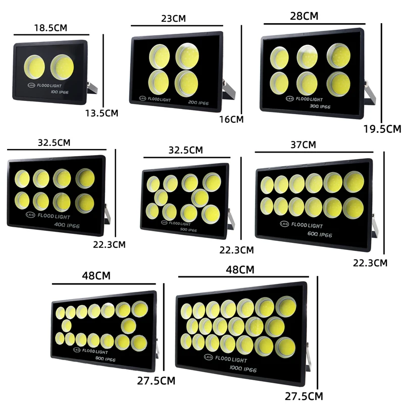 LED Flood Light 100W-1000W AC 220V Outdoor Wall Floodlight Spotlight IP66 Waterproof LED Street Lamp Reflector LED