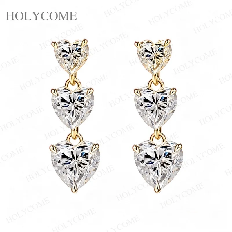 Zertifizierte 5CT Moissanit-Tropfenohrringe für Damen, Herzschliff-Ohrstecker aus 925er Sterlingsilber, Jubiläumsgeschenk, edler Schmuck – Detail 4