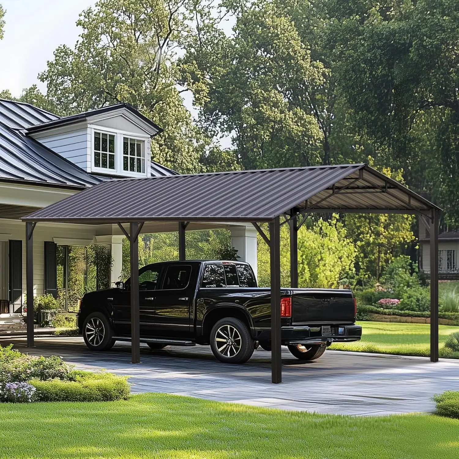 10x20ft Heavy Duty Metal Carport Car Shelter Outdoor Vehicle Storage, Customized