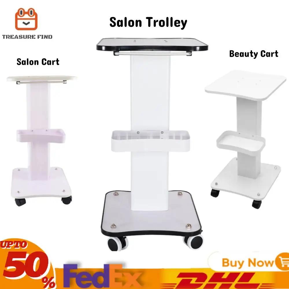 Trolley Stand Salon Rolling Cart Beauty Auxiliary Trolley Organizer Cart With Wheel Spa Salon Furniture Tool Cart Storage Cart