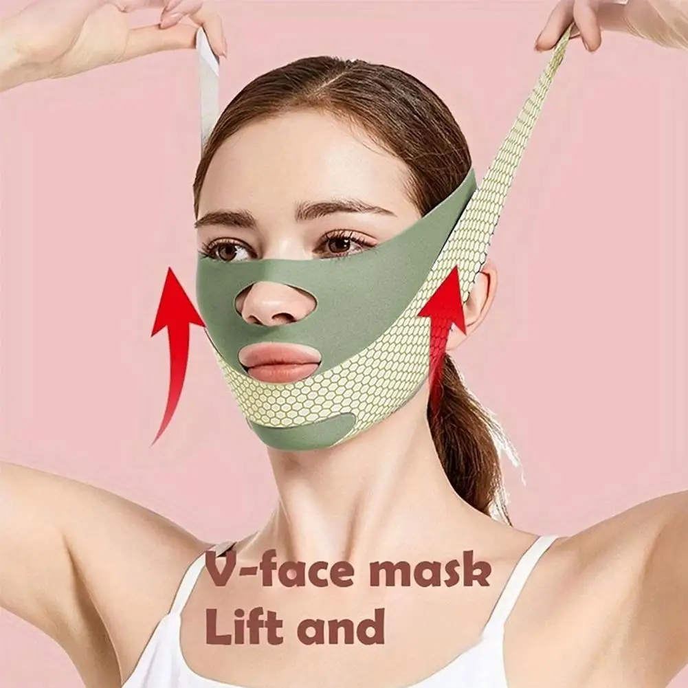 Wiederverwendbarer Schönheits-Schlafmasken-Gurt für Frauen, V-Linie, Facelifting-Gurt, Jawline Shaper, Doppelkinn-Reduzierer, Gesicht, schlankes Bandag E8J0