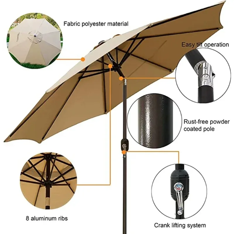 Outdoor Garden Umbrella Polyester Sunshade Umbrella Cloth Replace Sun Protection Cloth Garden Post Umbrella Cloth Replace New