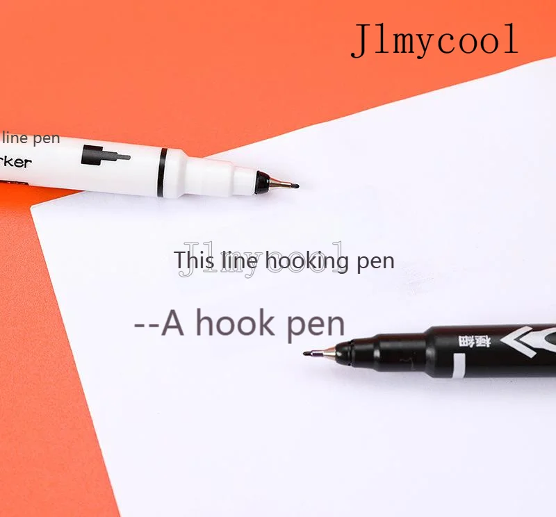 10PCS Art Hook Pen Water-based Small Double-ended Marker Black Marker Painting Student Art Stroke Does Not Fade