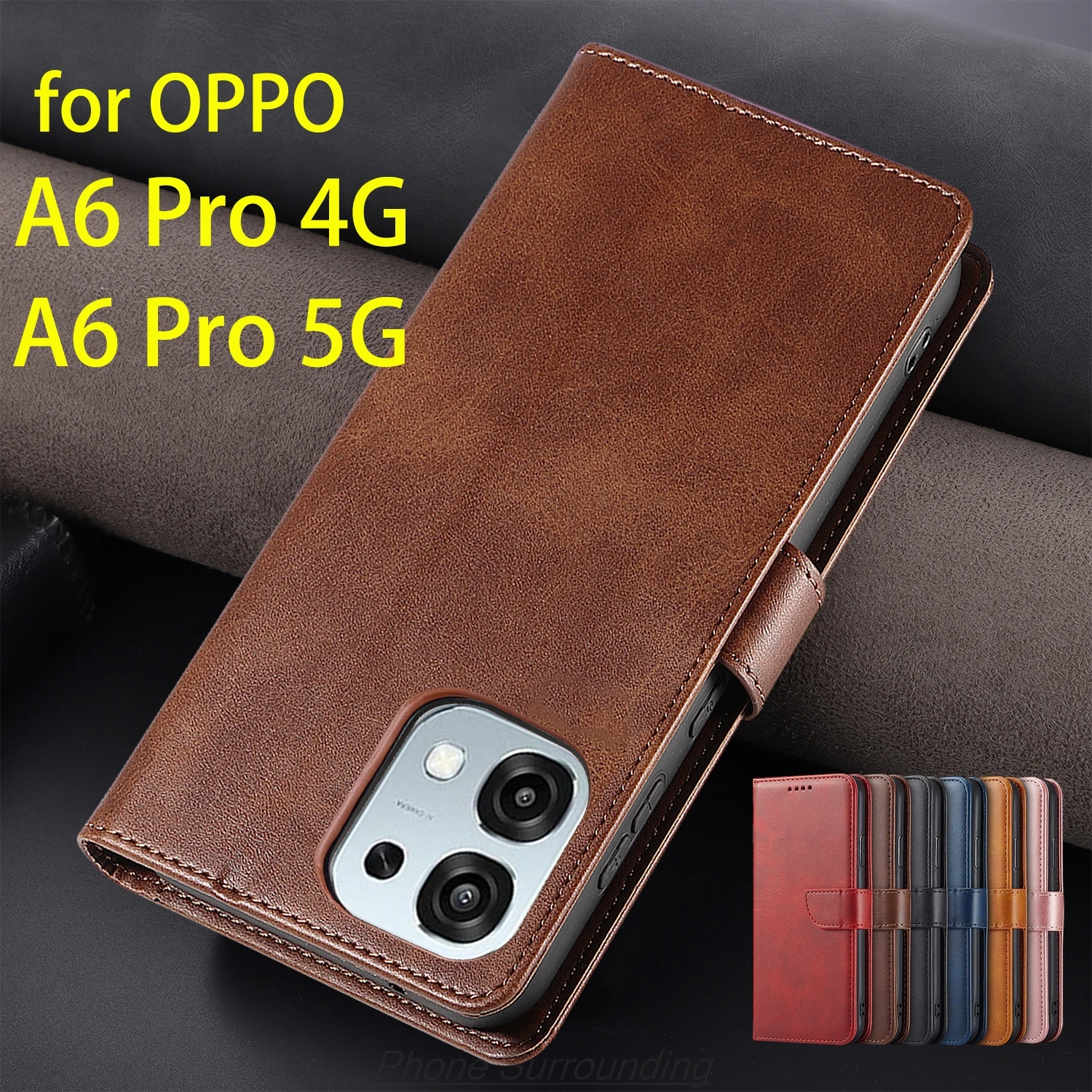 محفظة حافظة جلدية لهاتف OPPO A6 Pro 4G 5G Global EUR RUS Pu حقائب هاتف جلدية حافظة واقية Capa Fundas Coque #1