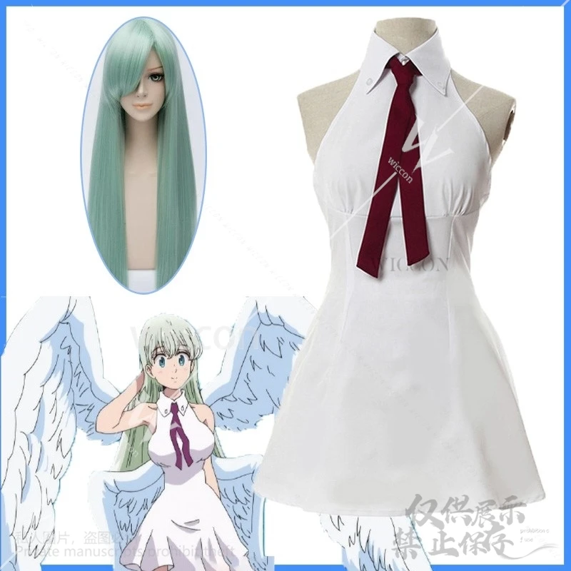 Anime The Seven Deadly Sins Wrath Of The Gods Cosplay Elizabeth Liones Costume Women White Dress Lolita Halloween Customized