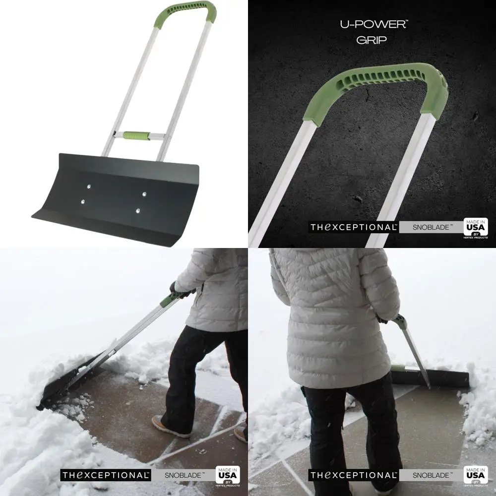 مجرفة مريحة لإزالة الثلوج بمقبض مزدوج مع شفرة بولي واسعة وتقنية U-Power لتنظيف الثلج بكفاءة