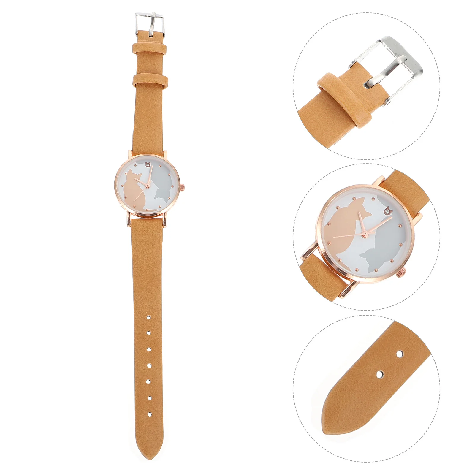 

Женские наручные часы из алюминиевого сплава с рисунком кота, регулируемый ремень, женские повседневные часы для отдыха, женские элегантные деловые часы