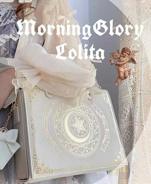 JIAERDI Harajuku Lolita Bag Women 2023 New Preppy Style Jk Moon Magic Book Torby na ramię Ladies Elegant Sweet Cute Handbag Y2k