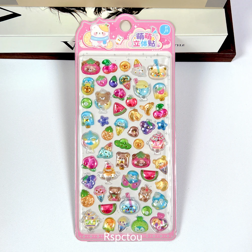 4 قطع ملصقات كرتونية مضحكة على شكل حيوانات ثلاثية الأبعاد، ملصقات لطيفة للألبومات، أدوات مكتبية إبداعية، ملصقات زخرفية جمالية