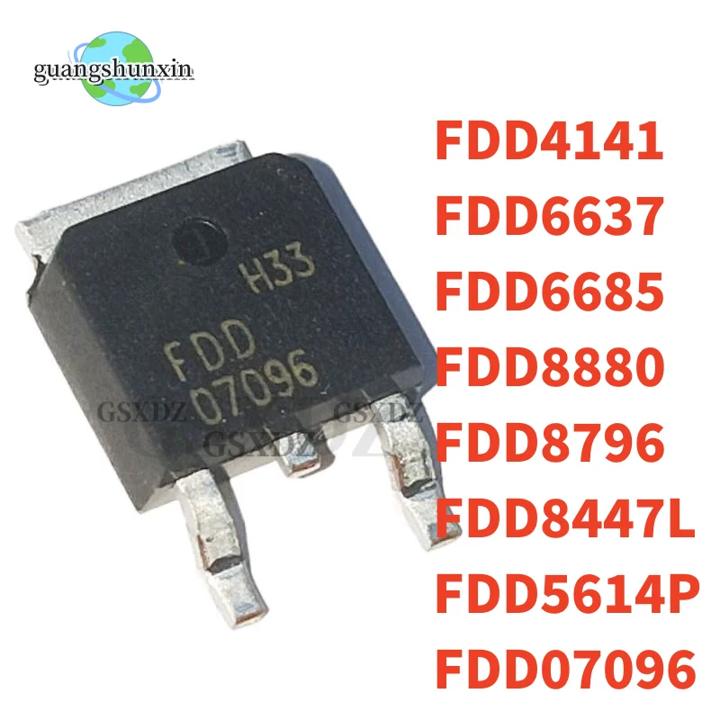 10PCS FDD4141 FDD6637 FDD6685 FDD8880 FDD8796 FDD8447L FDD5614P FDD07096 TO-252 Automotive chips