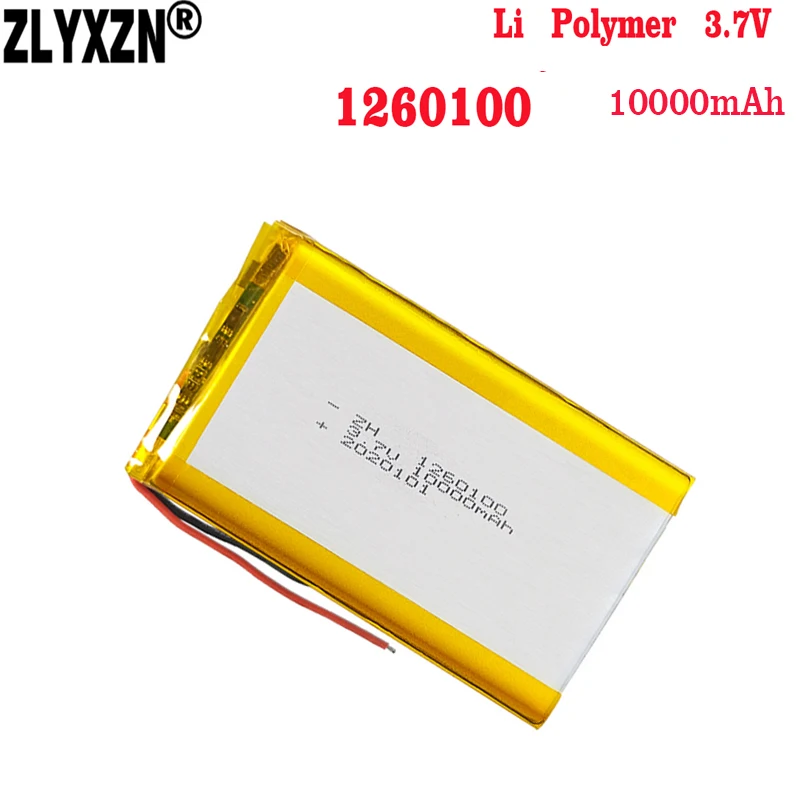 1–12 Stück 3,7 V Li-Polymer-Batterien 10000 mAh 1260100   Akku für Power Bank Bluetooth-Lautsprecher Tablet DVD Akku mit Schutz