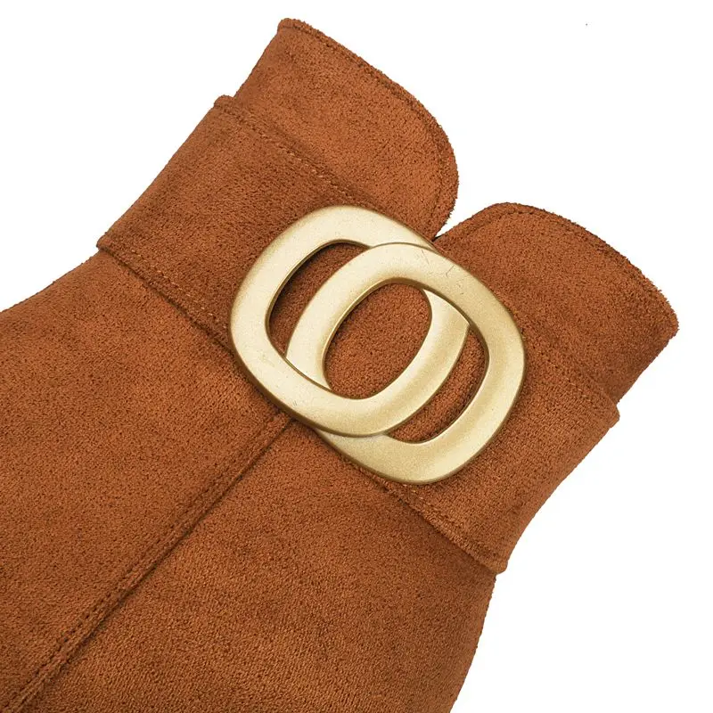 ORCHA LISA موضة 2025 مثير المرأة حذاء من الجلد جولة تو 11.5 سنتيمتر كعب مكتنز منصة سستة ديكور معدني حجم كبير 45-46 حفلة