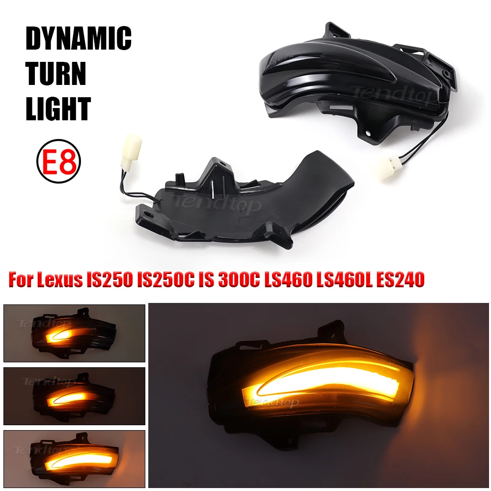 2pcs Dynamic Blinker LED Turn Signal Light For Lexus  IS250 250C IS300C LS460 LS460L ES240 Flashing Side Mirror Lamp