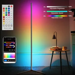 160cm Dimmable RGB LED Mood Light Smart Tuya Wifi LED Light Bar Corner Floor Lamp for Bedroom Gaming Living Room Christmas Decor