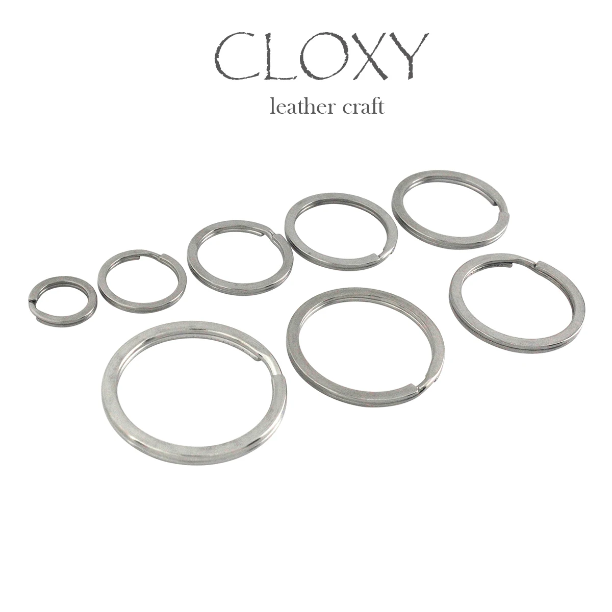 5pcs Metal Split Rings Flat-wire Double Loop Keyring 15-38mm Keychain Keys Holder DIY Leather Craft hardware Stainless Steel