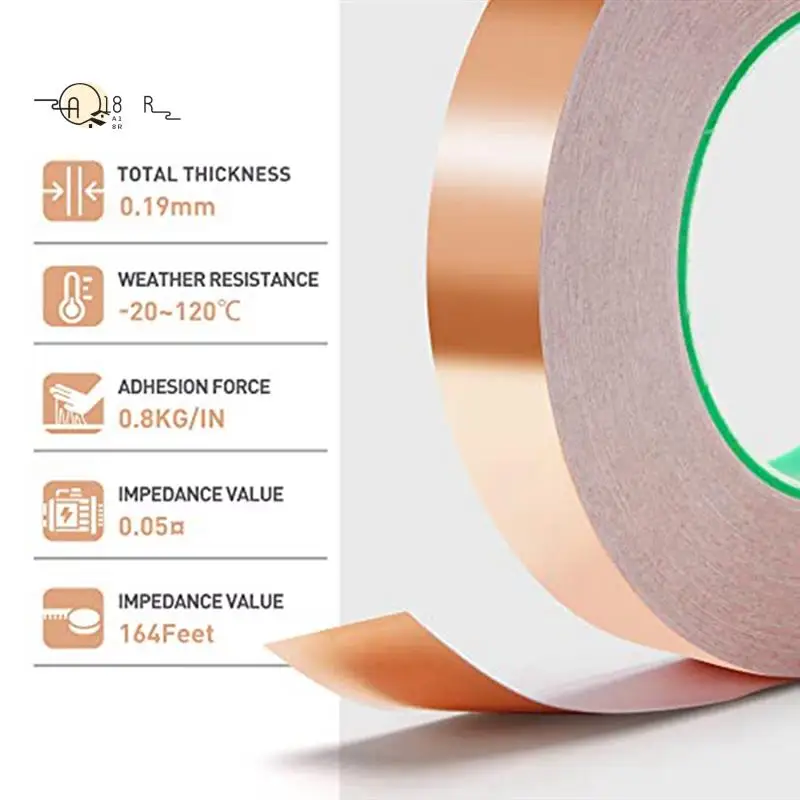 

A18R -1 PCS Copper Foil Tape 1 Inches X 164 Feet For EMI & Guitar Shielding, Arts & Crafts